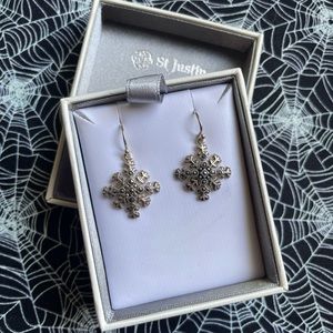 Sterling Silver Marcasite Snowflake Earrings